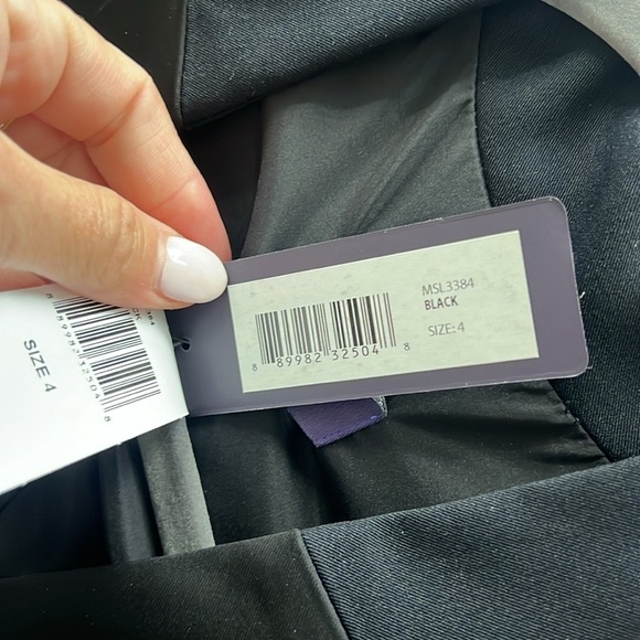 NYDJ Black Silky Tuxedo style open Front Blazer NWT size 4 - Picture 7 of 9